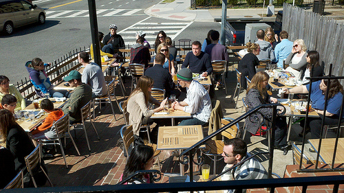 The real outdoor terrace at RedRocks on the corner of 11th Street and Park Road NW